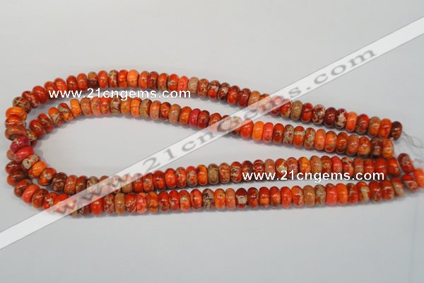 CDT501 15.5 inches 6*10mm rondelle dyed aqua terra jasper beads