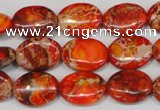 CDT531 15.5 inches 12*16mm oval dyed aqua terra jasper beads