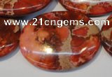 CDT536 15.5 inches 30*40mm oval dyed aqua terra jasper beads