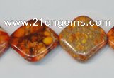 CDT547 15.5 inches 20*20mm diamond dyed aqua terra jasper beads