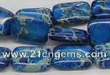 CDT55 15.5 inches 13*18mm rectangle dyed aqua terra jasper beads