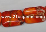 CDT556 15.5 inches 18*25mm rectangle dyed aqua terra jasper beads