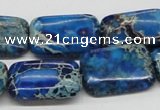 CDT56 15.5 inches 18*25mm rectangle dyed aqua terra jasper beads