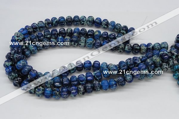 CDT59 15.5 inches 10*14mm pumpkin dyed aqua terra jasper beads