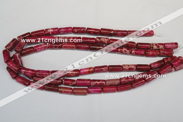 CDT594 15.5 inches 8*16mm tube dyed aqua terra jasper beads