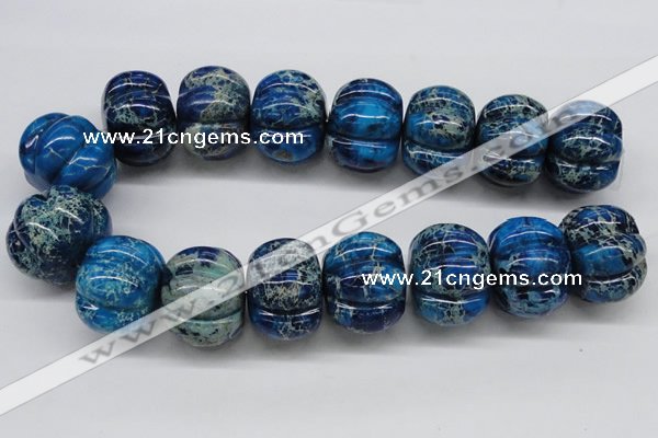 CDT60 15.5 inches 26*35mm pumpkin dyed aqua terra jasper beads