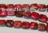 CDT620 15.5 inches 10*10mm square dyed aqua terra jasper beads