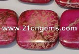 CDT627 15.5 inches 30*30mm square dyed aqua terra jasper beads