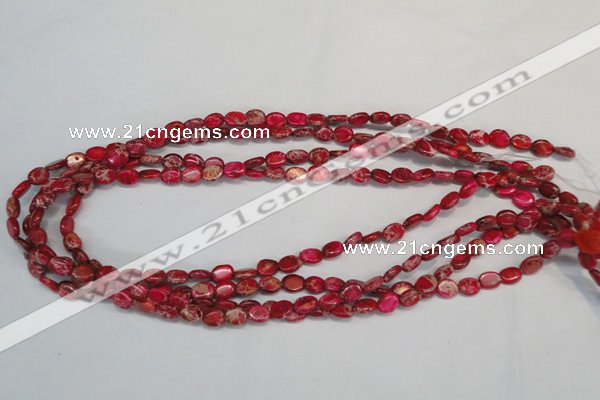 CDT641 15.5 inches 6*8mm oval dyed aqua terra jasper beads
