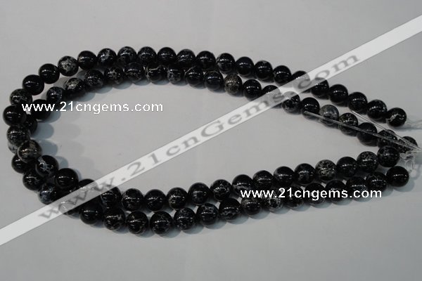 CDT683 15.5 inches 10mm round dyed aqua terra jasper beads