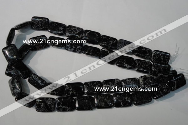 CDT694 15.5 inches 15*20mm rectangle dyed aqua terra jasper beads
