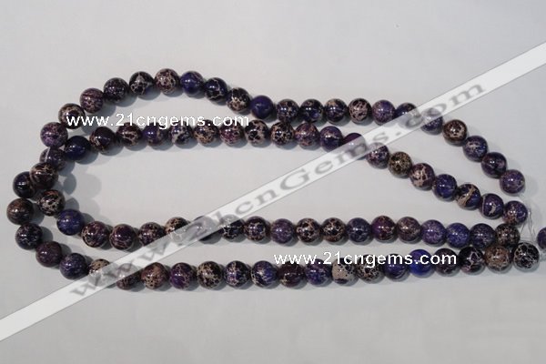 CDT696 15.5 inches 10mm round dyed aqua terra jasper beads