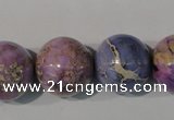 CDT698 15.5 inches 18mm round dyed aqua terra jasper beads