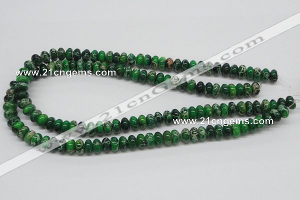 CDT72 15.5 inches 6*10mm rondelle dyed aqua terra jasper beads