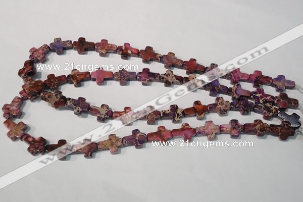 CDT722 15.5 inches 12*16mm cross dyed aqua terra jasper beads