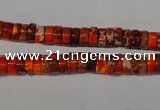 CDT733 15.5 inches 3*6mm heishi dyed aqua terra jasper beads