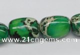 CDT74 15.5 inches 15*20mm nuggets dyed aqua terra jasper beads