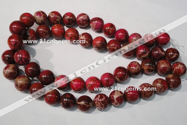 CDT763 15.5 inches 16mm round dyed aqua terra jasper beads