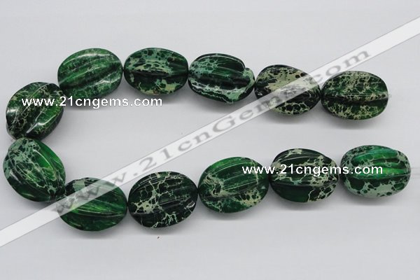 CDT78 15.5 inches 26*33mm star fruit shaped dyed aqua terra jasper beads