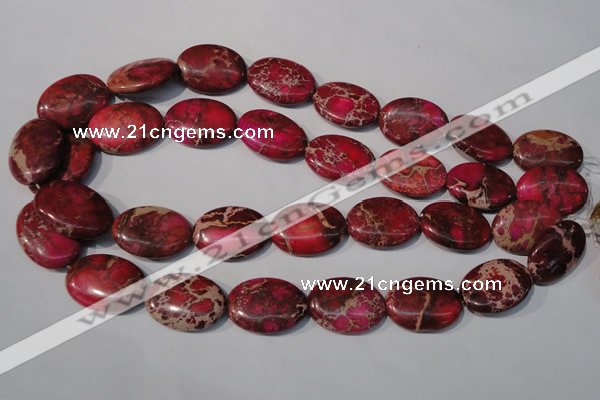 CDT783 15.5 inches 18*25mm oval dyed aqua terra jasper beads