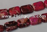 CDT796 15.5 inches 10*14mm rectangle dyed aqua terra jasper beads