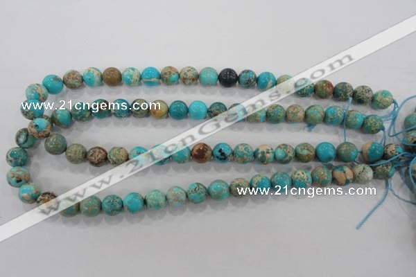 CDT803 15.5 inches 10mm round dyed aqua terra jasper beads wholesale