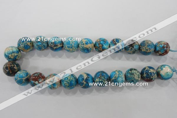 CDT808 15.5 inches 18mm round dyed aqua terra jasper beads wholesale