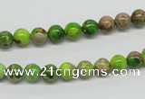 CDT82 15.5 inches 6mm round dyed aqua terra jasper beads