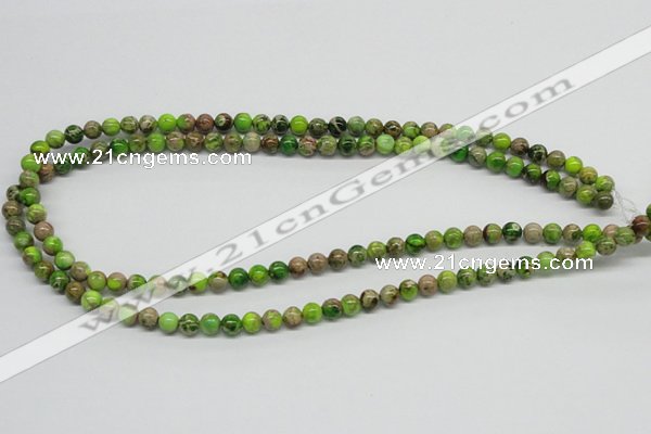 CDT82 15.5 inches 6mm round dyed aqua terra jasper beads