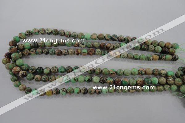 CDT852 15.5 inches 8mm round dyed aqua terra jasper beads wholesale