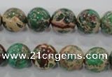 CDT854 15.5 inches 12mm round dyed aqua terra jasper beads wholesale