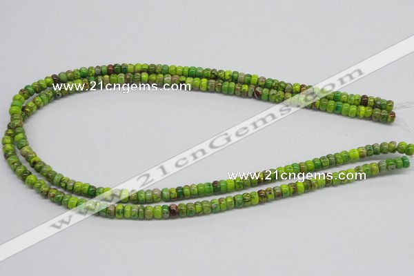 CDT86 15.5 inches 4*6mm rondelle dyed aqua terra jasper beads