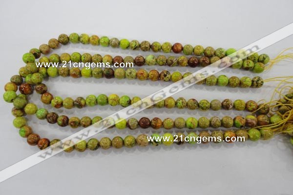 CDT861 15.5 inches 6mm round dyed aqua terra jasper beads wholesale