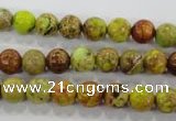 CDT862 15.5 inches 8mm round dyed aqua terra jasper beads wholesale