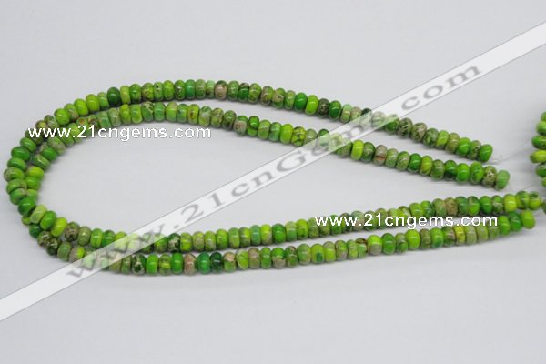 CDT87 15.5 inches 5*8mm rondelle dyed aqua terra jasper beads