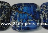 CDT903 15.5 inches 34*34mm square dyed aqua terra jasper beads