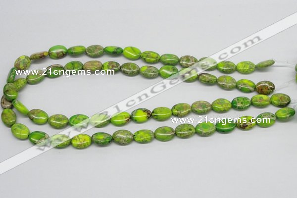 CDT92 15.5 inches 10*14mm oval dyed aqua terra jasper beads