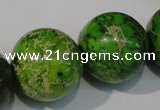 CDT925 15.5 inches 24mm round dyed aqua terra jasper beads