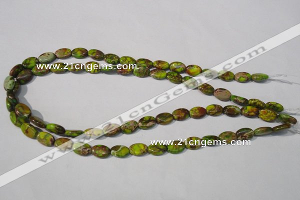 CDT939 15.5 inches 8*12mm oval dyed aqua terra jasper beads