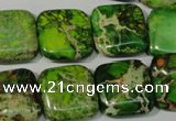 CDT946 15.5 inches 18*18mm square dyed aqua terra jasper beads