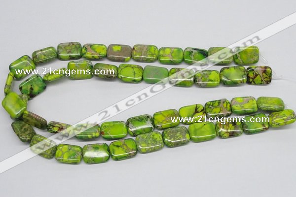 CDT95 15.5 inches 13*18mm rectangle dyed aqua terra jasper beads