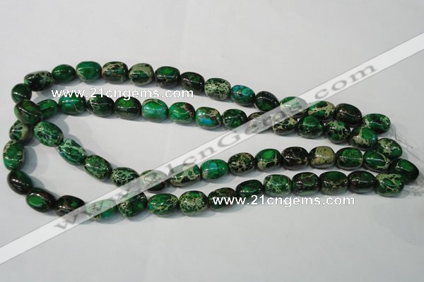 CDT960 15.5 inches 10*13mm nuggets dyed aqua terra jasper beads