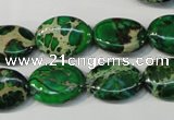 CDT972 15.5 inches 13*18mm oval dyed aqua terra jasper beads