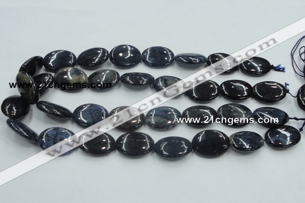 CDU01 15.5 inches 18*25mm oval natural blue dumortierite beads