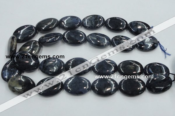 CDU02 15.5 inches 22*30mm oval natural blue dumortierite beads