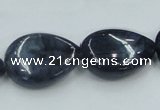 CDU03 15.5 inches 18*25mm flat teardrop natural blue dumortierite beads