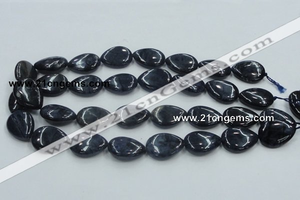 CDU03 15.5 inches 18*25mm flat teardrop natural blue dumortierite beads