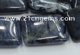 CDU04 15.5 inches 22*32mm rectangle natural blue dumortierite beads