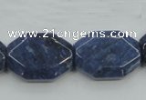 CDU06 15.5 inches 18*25mm octagonal natural blue dumortierite beads