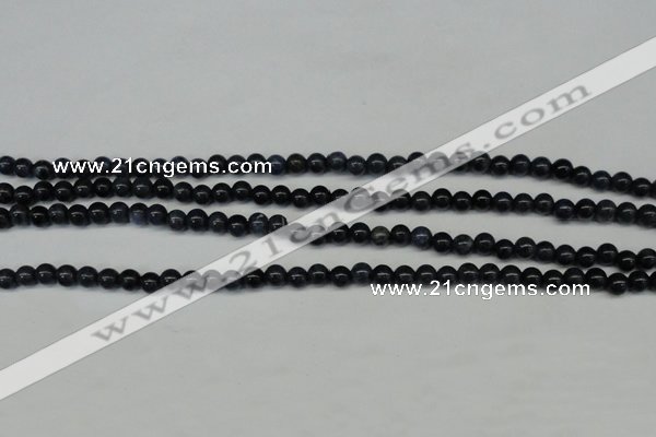 CDU100 15.5 inches 4mm round blue dumortierite beads wholesale